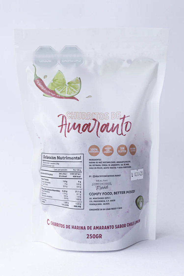 Churritos de amaranto chile limón