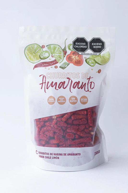 Churritos de amaranto chile limón